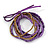 Stylish Multistrand Wood and Glass Bead Flex Bracelet (Purple, Bronze) - 18cm L - view 4