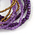 Stylish Multistrand Wood and Glass Bead Flex Bracelet (Purple, Bronze) - 18cm L - view 3