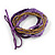 Stylish Multistrand Wood and Glass Bead Flex Bracelet (Purple, Bronze) - 18cm L - view 5