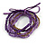 Stylish Multistrand Wood and Glass Bead Flex Bracelet (Purple, Bronze) - 18cm L