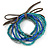Stylish Multistrand Wood, Acrylic and Glass Bead Flex Bracelet (Teal, Blue, Grey) - 18cm L - view 3