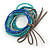 Stylish Multistrand Wood, Acrylic and Glass Bead Flex Bracelet (Teal, Blue, Grey) - 18cm L - view 5