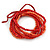 Stylish Multistrand Wood and Glass Bead Flex Bracelet (Red, Orange) - 18cm L