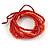 Stylish Multistrand Wood and Glass Bead Flex Bracelet (Red, Orange) - 18cm L - view 3
