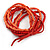 Stylish Multistrand Wood and Glass Bead Flex Bracelet (Red, Orange) - 18cm L - view 4