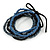 Stylish Multistrand Wood and Glass Bead Flex Bracelet (Black, Blue, Hematite) - 18cm L - view 3