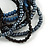 Stylish Multistrand Wood and Glass Bead Flex Bracelet (Black, Blue, Hematite) - 18cm L - view 4
