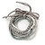 Stylish Multistrand Wood and Glass Bead Flex Bracelet (Grey/ White/ Transparent) - 18cm L - view 3