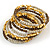 Multistrand Glass, Acrylic Bead Coiled Flex Bracelet (Off White, Gold, Bronze) - Adjustable - view 5