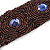 Handmade Boho Style Plum/ Purple Glass Bead Wristband Bracelet - 16cm L/ 2cm Ext - view 3