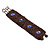 Handmade Boho Style Plum/ Purple Glass Bead Wristband Bracelet - 16cm L/ 2cm Ext