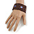Handmade Boho Style Plum/ Purple Glass Bead Wristband Bracelet - 16cm L/ 2cm Ext - view 2