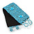 Handmade Boho Style Light Blue Glass Bead Wristband Bracelet - 17cm L/ 2cm Ext - view 4