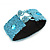 Handmade Boho Style Light Blue Glass Bead Wristband Bracelet - 17cm L/ 2cm Ext - view 5