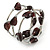 Multistrand Plum Glass Heart Bead Coiled Flex Bracelet In Silver Tone - Adjustable - view 3