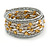 Multistrand Glass, Acrylic Bead Coiled Flex Bracelet (Silver, Gold) - Adjustable - view 3