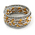 Multistrand Glass, Acrylic Bead Coiled Flex Bracelet (Silver, Gold) - Adjustable - view 4
