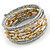 Multistrand Glass, Acrylic Bead Coiled Flex Bracelet (Silver, Gold) - Adjustable - view 5