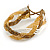 White/ Bronze/ Gold Glass Bead Plaited Bracelet - 19cm L - Large - view 6
