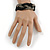 Black/ Grey Glass Bead Plaited Bracelet - 18cm L - view 3