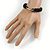Trendy Multi Plaited Black Leather Magnetic Bracelet with Silver Tone Closure - 17cm L - view 3