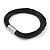 Trendy Multi Cord Black Leather Magnetic Bracelet with Silver Tone Closure - 20cm L - view 3