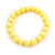 10mm Pineapple Yellow Acrylic Single Strand Bead Flex Bracelet - 18cm L