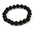 10mm Black Acrylic Single Strand Bead Flex Bracelet - 18cm L