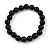 10mm Black Acrylic Single Strand Bead Flex Bracelet - 18cm L - view 2