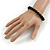 10mm Black Acrylic Single Strand Bead Flex Bracelet - 18cm L - view 3