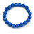 10mm Imperial Blue Acrylic Single Strand Bead Flex Bracelet - 18cm L - view 3