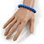 10mm Imperial Blue Acrylic Single Strand Bead Flex Bracelet - 18cm L - view 2