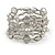 Statement Wide Dim Grey Glass Bead Multistrand Flex Bracelet - 20cm (Adjustable) Large - view 2