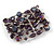 Statement Wide Purple Glass Bead Multistrand Flex Bracelet - 20cm (Adjustable) Large - view 5