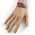 Multistrand Glass, Acrylic Bead Coiled Flex Bracelet (Silver, Purple) - Adjustable - view 2