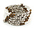 Glass and Acrylic Bead Multistrand Coiled Flex Bracelet (Silver, White, Bronze) - Adjustable - view 4