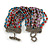 Handmade Multistrand Multicoloured Glass Bead Bracelet with Loop and Bar Closure - 17cm L
