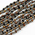 Handmade Multistrand Glass Bead Bracelet with Loop and Bar Closure (Grey, Black, Bronze) - 17cm L - view 4