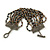 Handmade Multistrand Glass Bead Bracelet with Loop and Bar Closure (Grey, Black, Bronze) - 17cm L