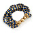 Blue/ Gold Acrylic Bead Multistrand Flex Bracelet - 16cm L (Small) - view 5