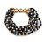 Blue/ Gold Acrylic Bead Multistrand Flex Bracelet - 16cm L (Small) - view 6