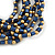 Blue/ Gold Acrylic Bead Multistrand Flex Bracelet - 16cm L (Small) - view 4