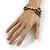 Blue/ Gold Acrylic Bead Multistrand Flex Bracelet - 16cm L (Small) - view 3