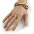 Metallic Silver/ Gold Acrylic Bead Multistrand Flex Bracelet - 17cm L (Small) - view 2