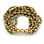 Olive Green/ Gold Acrylic Bead Multistrand Flex Bracelet - 16cm L (Small) - view 2