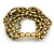 Olive Green/ Gold Acrylic Bead Multistrand Flex Bracelet - 16cm L (Small) - view 5