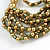 Olive Green/ Gold Acrylic Bead Multistrand Flex Bracelet - 16cm L (Small) - view 7