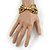 Olive Green/ Gold Acrylic Bead Multistrand Flex Bracelet - 16cm L (Small) - view 4