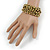 Olive Green/ Gold Acrylic Bead Multistrand Flex Bracelet - 16cm L (Small) - view 3