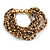 Brown/ Gold Acrylic Bead Multistrand Flex Bracelet - 16cm L (Small) - view 2